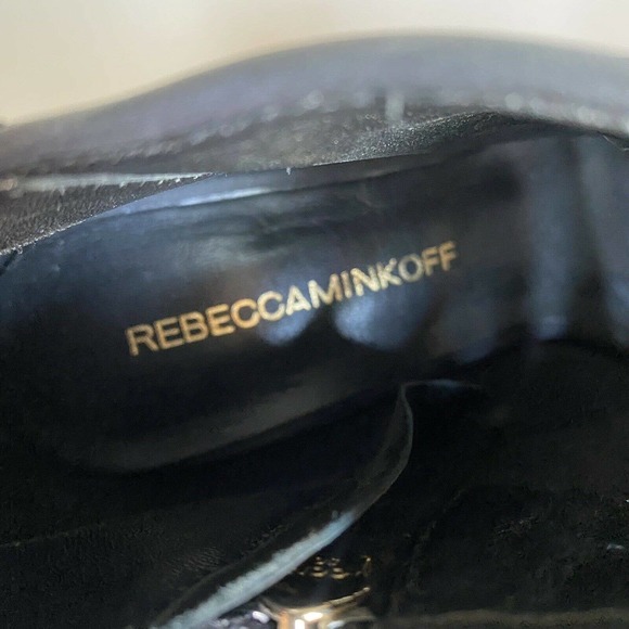 Rebecca Minkoff Reagan Too Peep Toe Combo Bootie heel Stud Cut Out Black… - Picture 8 of 8